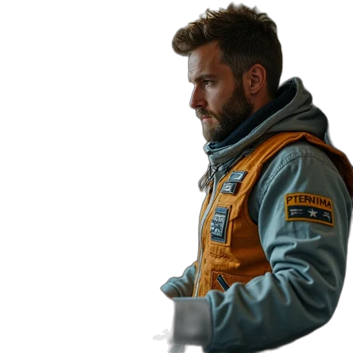 jacket, concept art, comic book art, cyberpunk transparent PNG cut-out