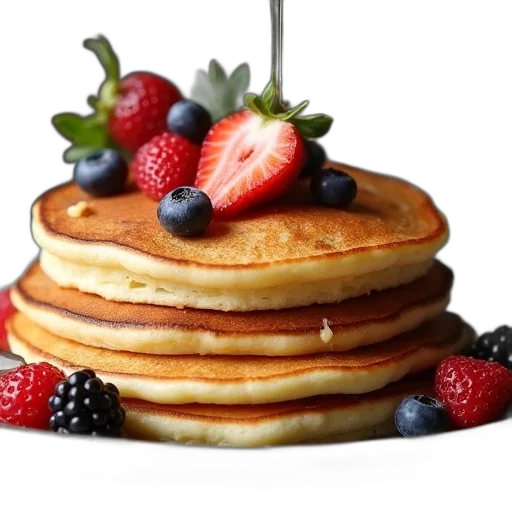food, photorealistic, pancake, fresh transparent PNG cut-out