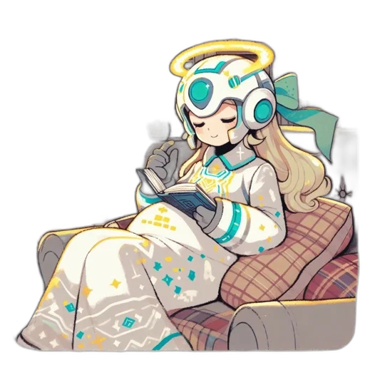 robot, staff, mask, pixel art transparent PNG cut-out