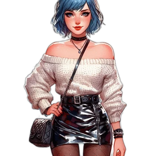 dress, jacket, jewelry, staff transparent PNG cut-out
