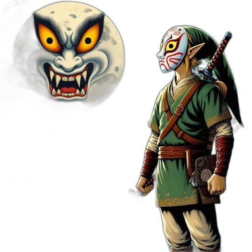 mask, concept art, fantasy art, pixel art transparent PNG cut-out