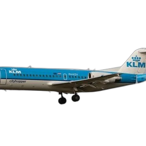 klm, cityhopper, airplane, captured transparent PNG cut-out