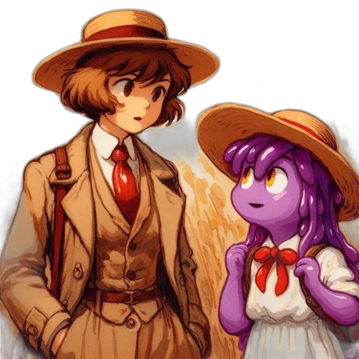 hat, staff, creature, animal transparent PNG cut-out
