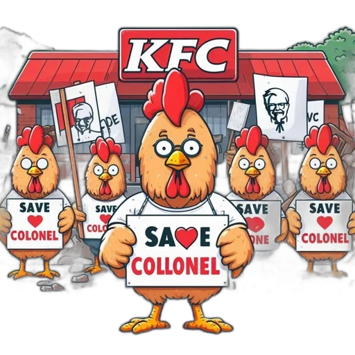 scene, kfc, exterior, features transparent PNG cut-out