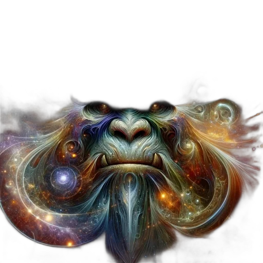 dragon, mask, creature, staff transparent PNG cut-out