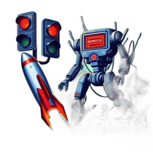 robot, weapon, concept art, comic book art transparent PNG cut-out