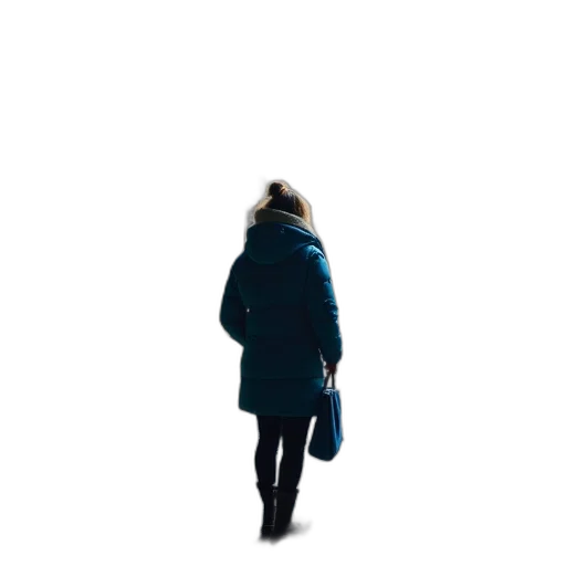 jacket, dress, umbrella, staff transparent PNG cut-out
