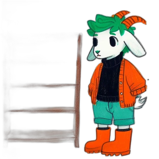jacket, animal, staff, hat transparent PNG cut-out