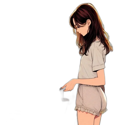 dress, staff, jacket, hair transparent PNG cut-out