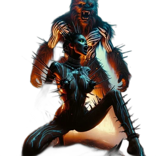 creature, animal, staff, weapon transparent PNG cut-out