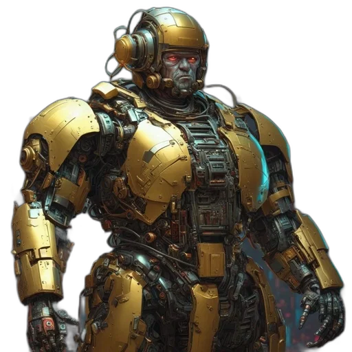 robot, weapon, concept art, cyberpunk transparent PNG cut-out