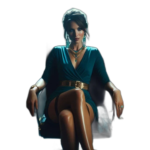 dress, jewelry, face, staff transparent PNG cut-out