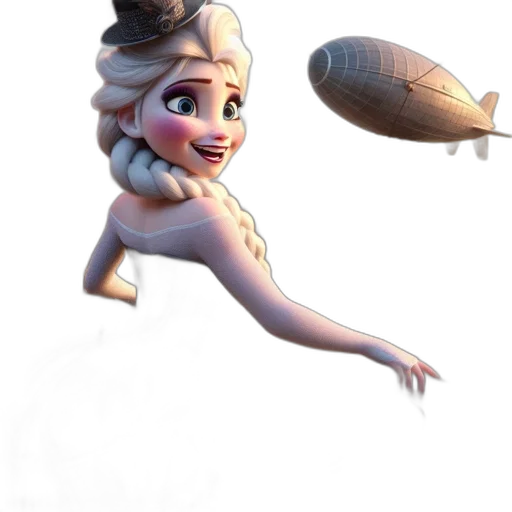 creature, staff, hat, dress transparent PNG cut-out