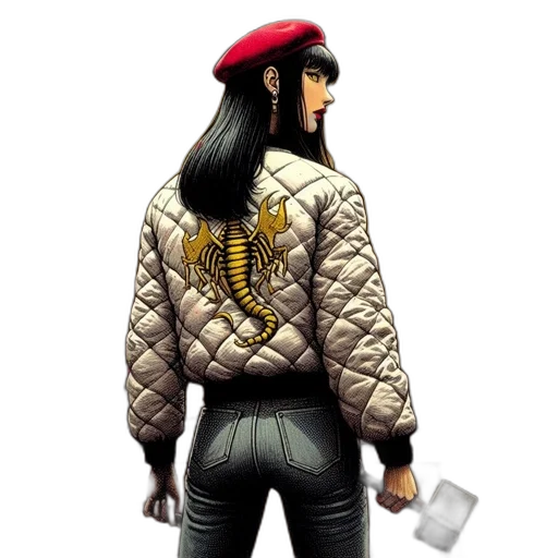 jacket, weapon, staff, robot transparent PNG cut-out