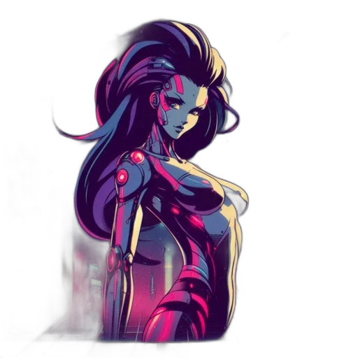 dress, comic book art, cyberpunk, concept art transparent PNG cut-out