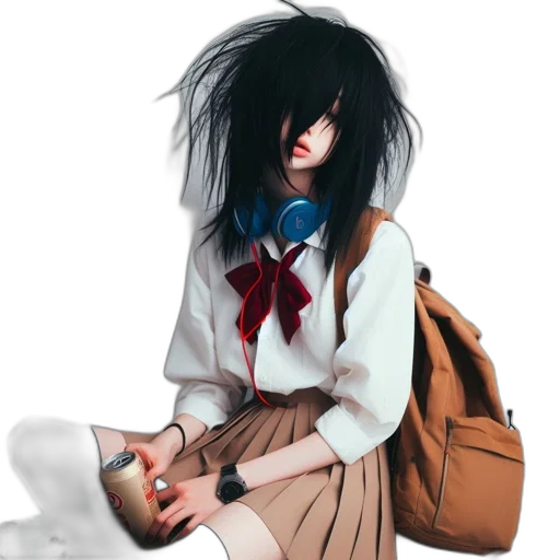 jacket, hair, creature, face transparent PNG cut-out
