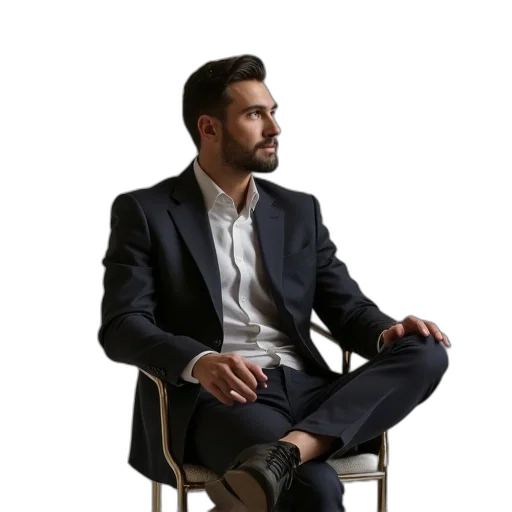 jacket, furniture, staff, face transparent PNG cut-out