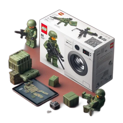 robot, weapon, concept art, pixel art transparent PNG cut-out