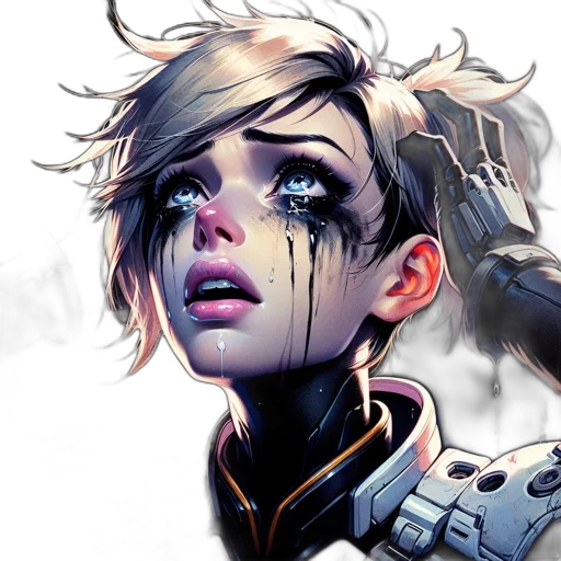 face, robot, concept art, cyberpunk transparent PNG cut-out