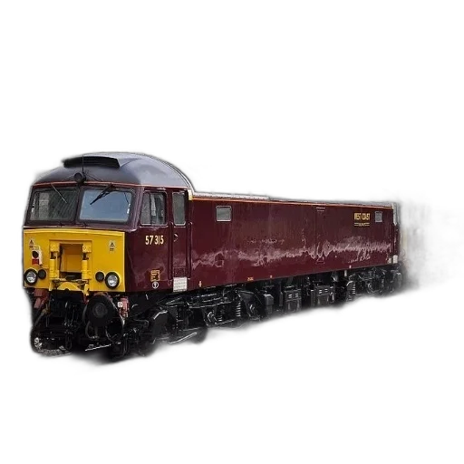 photorealistic, maroon, yellow, train transparent PNG cut-out