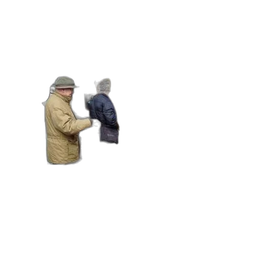 jacket, hat, umbrella, staff transparent PNG cut-out