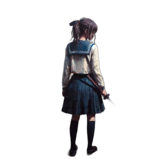 jacket, dress, staff, weapon transparent PNG cut-out