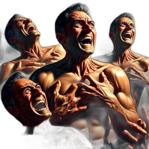 face, mask, creature, photorealistic transparent PNG cut-out