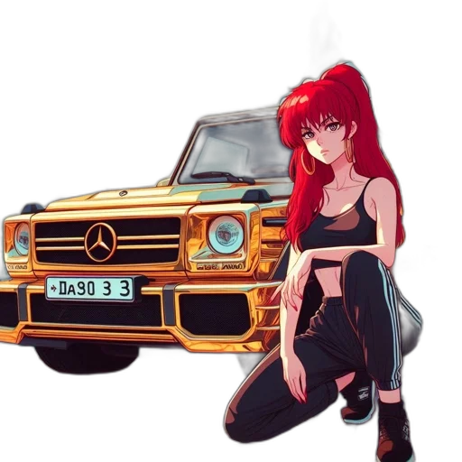 car, dress, weapon, anime transparent PNG cut-out