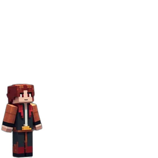 staff, jacket, 3d render, pixel art transparent PNG cut-out