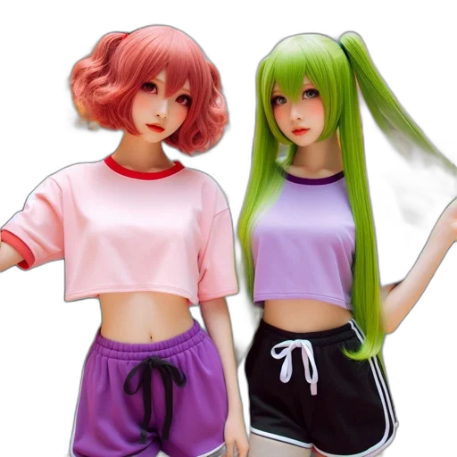 3d render, concept art, anime, vaporwave transparent PNG cut-out