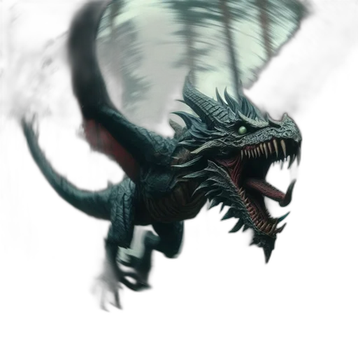 dragon, creature, animal, staff transparent PNG cut-out