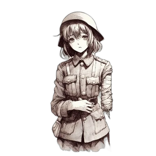 hat, jacket, staff, weapon transparent PNG cut-out