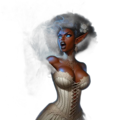 dress, face, staff, concept art transparent PNG cut-out