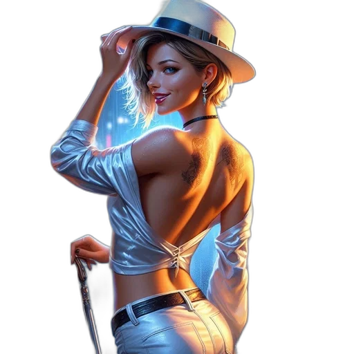 staff, hat, robot, weapon transparent PNG cut-out
