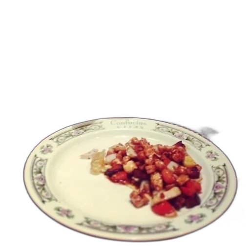 food, photorealistic, 3d render, plate transparent PNG cut-out