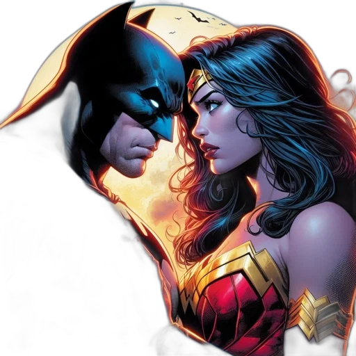 comic book art, concept art, batman, wonder transparent PNG cut-out