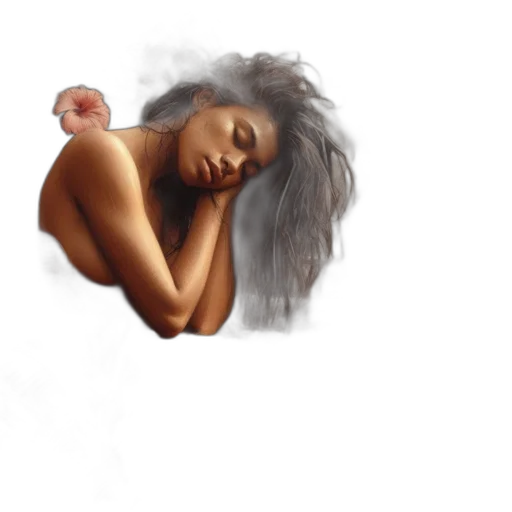 hair, photorealistic, concept art, oil painting transparent PNG cut-out