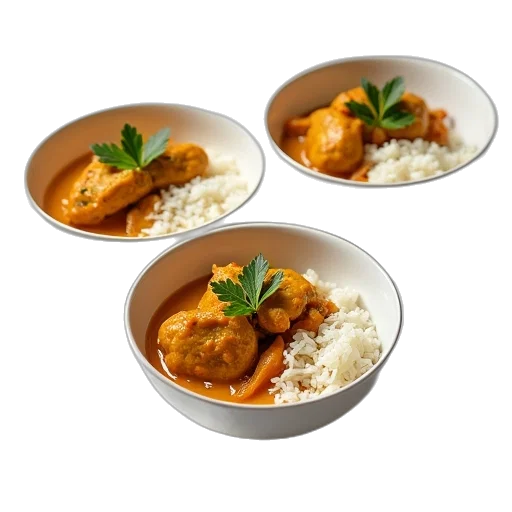 food, three, bowls, indian transparent PNG cut-out