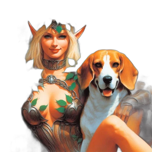 animal, creature, dress, fantasy art transparent PNG cut-out