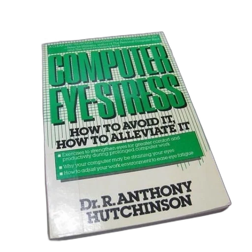 book, titled, computer, eye-stress transparent PNG cut-out