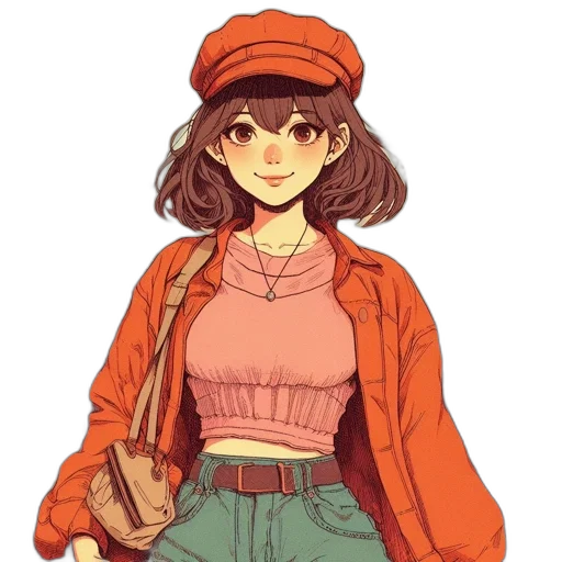 jacket, hat, staff, dress transparent PNG cut-out