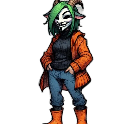 jacket, mask, animal, staff transparent PNG cut-out