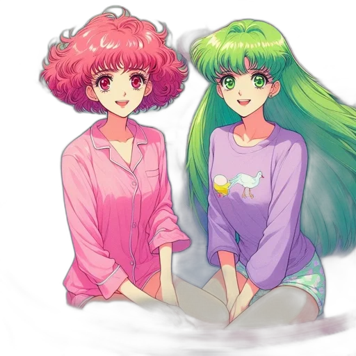 dress, hair, anime, vaporwave transparent PNG cut-out