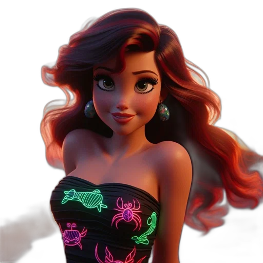 dress, cartoon, 3d render, concept art transparent PNG cut-out