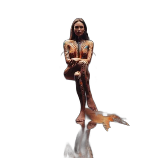 staff, dress, creature, 3d render transparent PNG cut-out