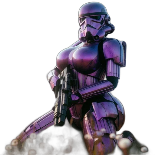robot, weapon, concept art, 3d render transparent PNG cut-out