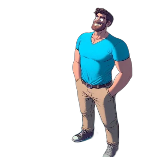 jacket, staff, robot, face transparent PNG cut-out