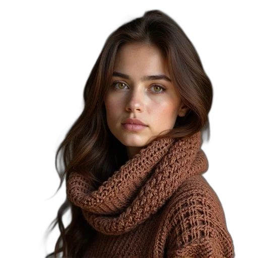 jacket, face, jewelry, hair transparent PNG cut-out