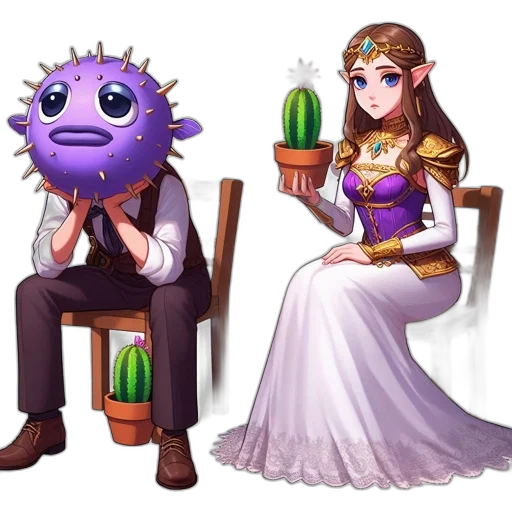 crown, staff, furniture, creature transparent PNG cut-out