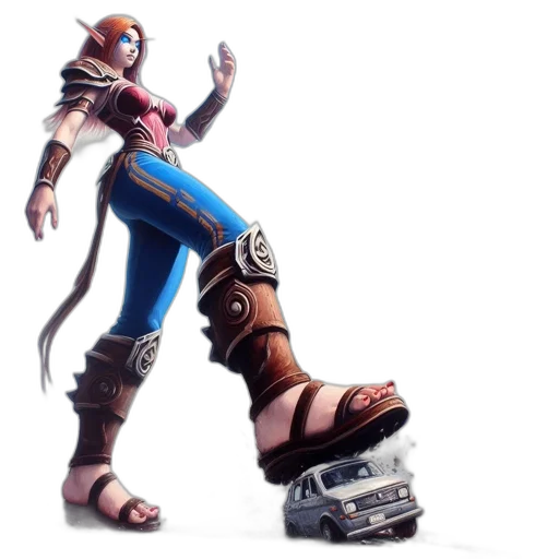 shoes, robot, weapon, staff transparent PNG cut-out